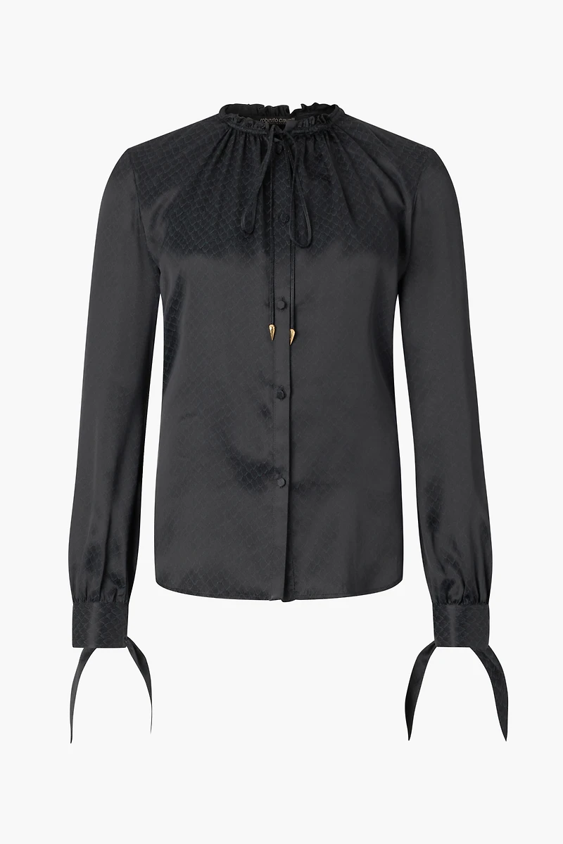 Snake-Effect Silk Shirt