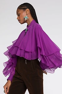 Ruffled Silk Blouse