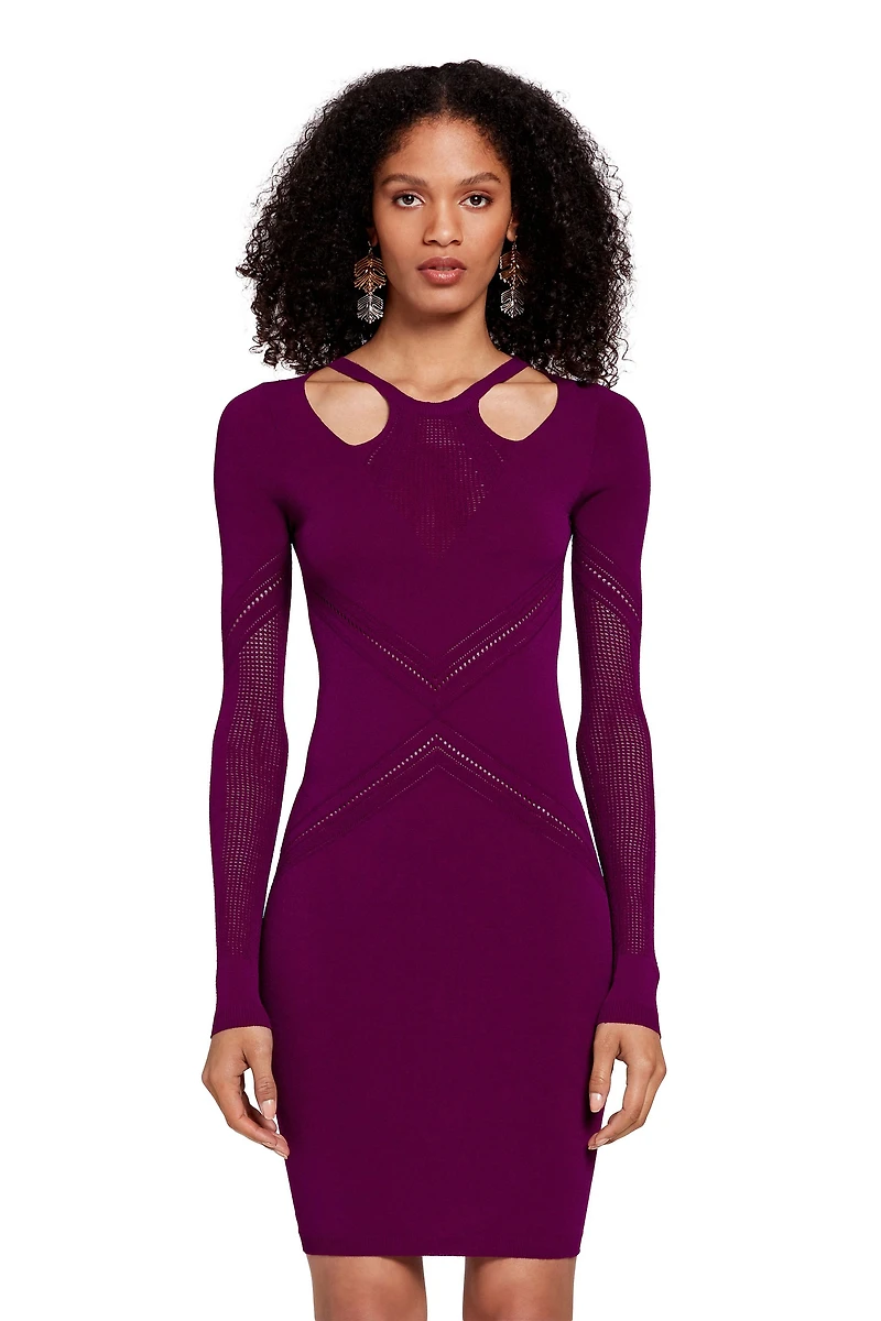 Cut out knitted mini dress