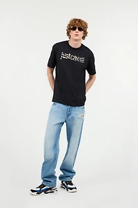 T-Shirt With Animal-Print Logo