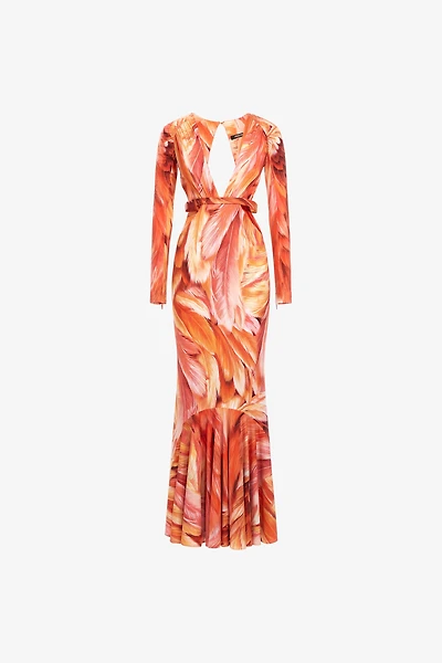 Plumange Print Maxi Dress