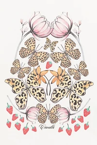 Butterfly And Strawberry-Print T-Shirt