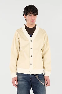 Python-Print Cardigan-Style Sweatshirt