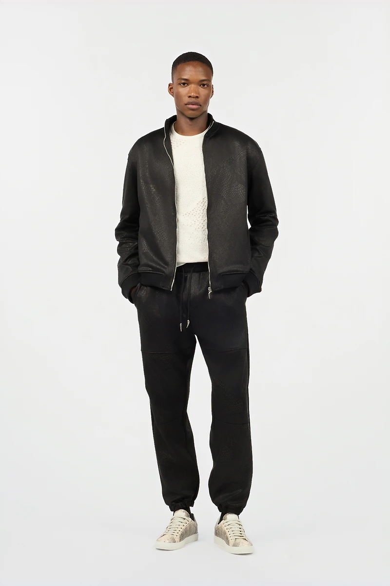 Full-Zip Sweatshirt With Python Print