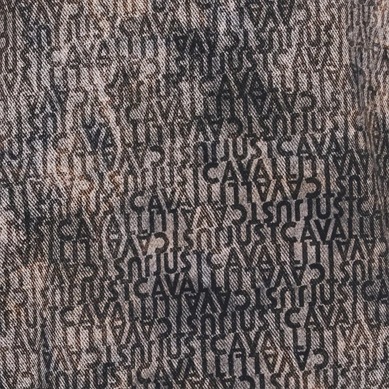 Faded Effect Trousers With All-Over Lettering