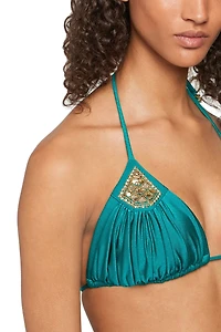 Bead-Embellished Bikini Top