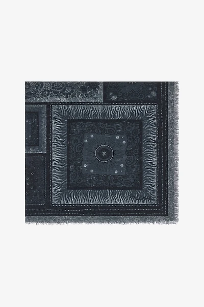 Shawl with Zebra Pattern and Logo