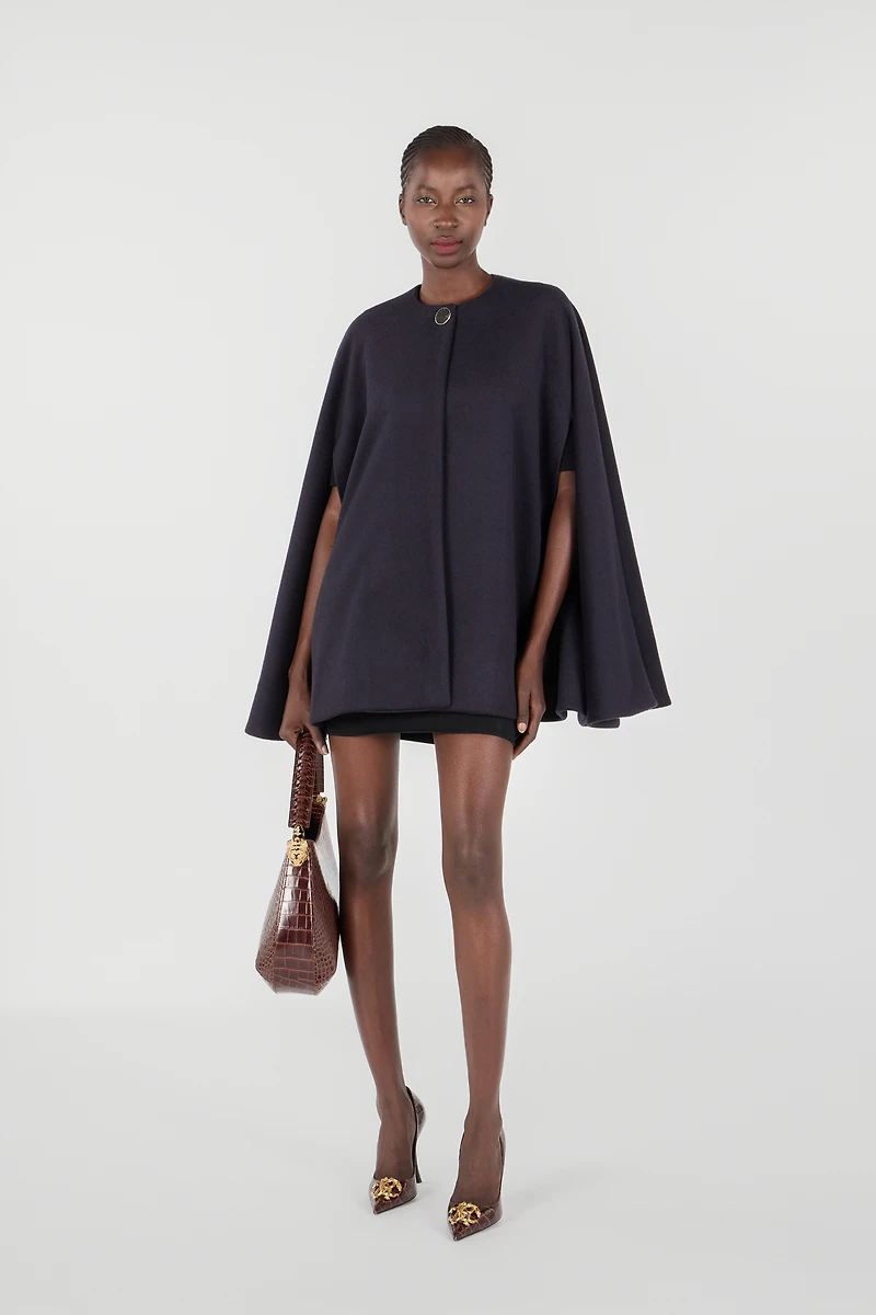 Cashmere-Blend Cape Coat