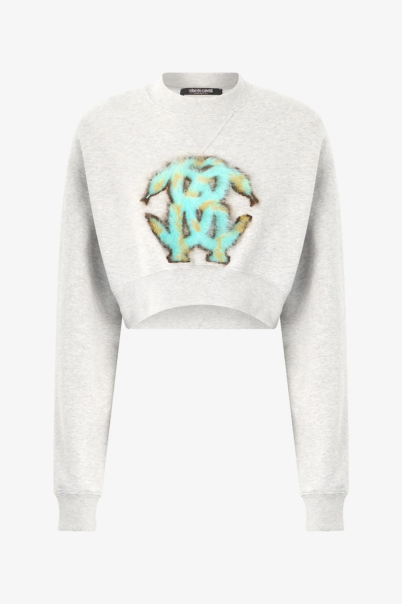 Cropped Sweatshirt With Mirror Snake Monogram
