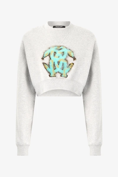 Cropped Sweatshirt With Mirror Snake Monogram