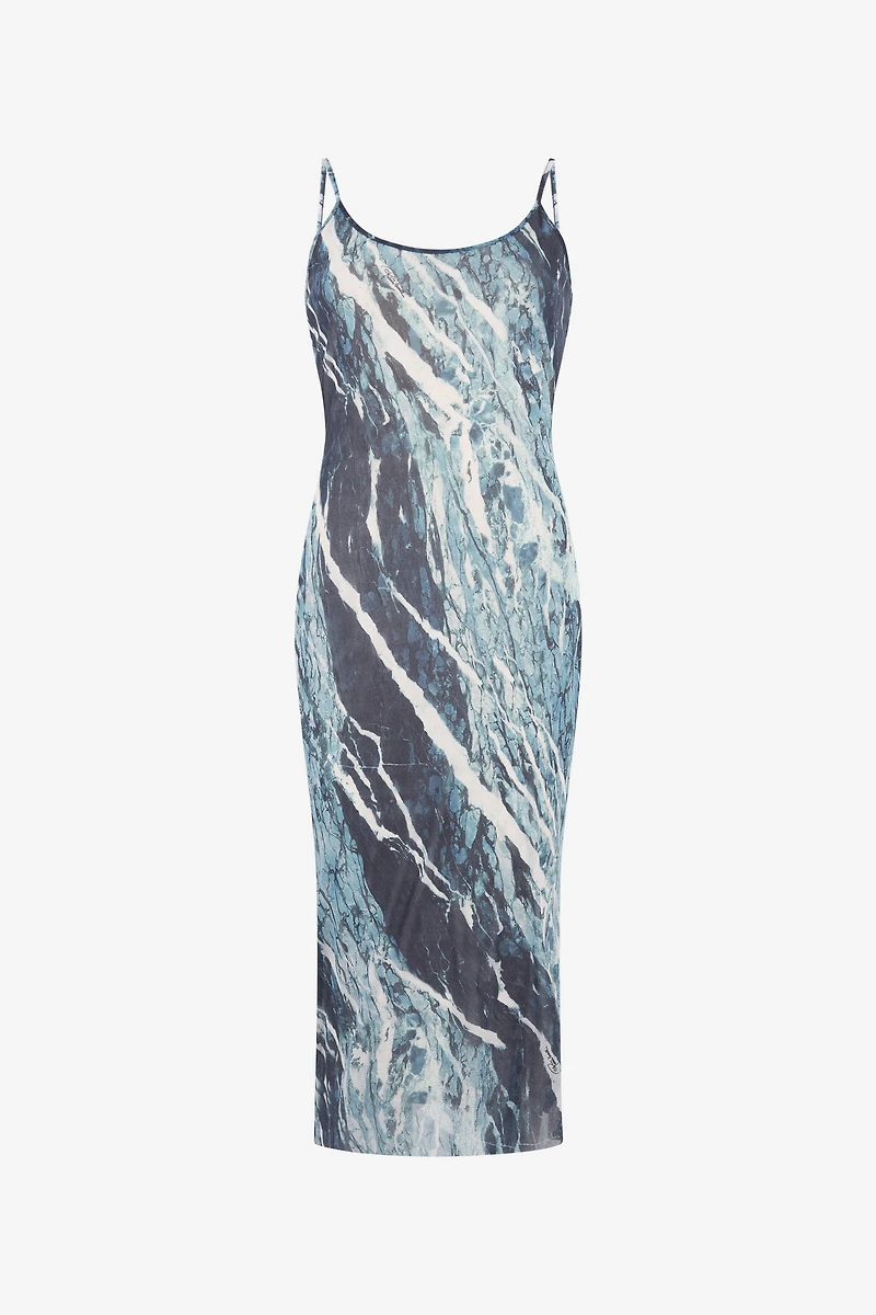 Rubane-Print Midi Dress