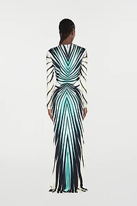 Ray Of Sea Print Dress Maxi