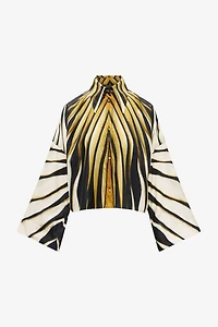 Ray Of Gold Print Silk Shirt