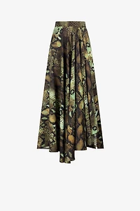 Python-Print Silk Skirt