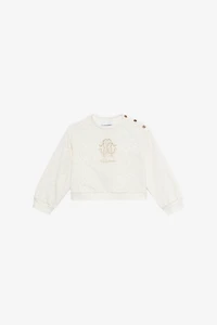 Ivory Sweatshirt with Jaguar Skin Print