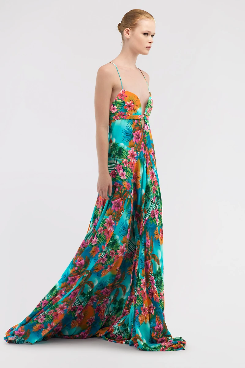 Long dress Hawaii print