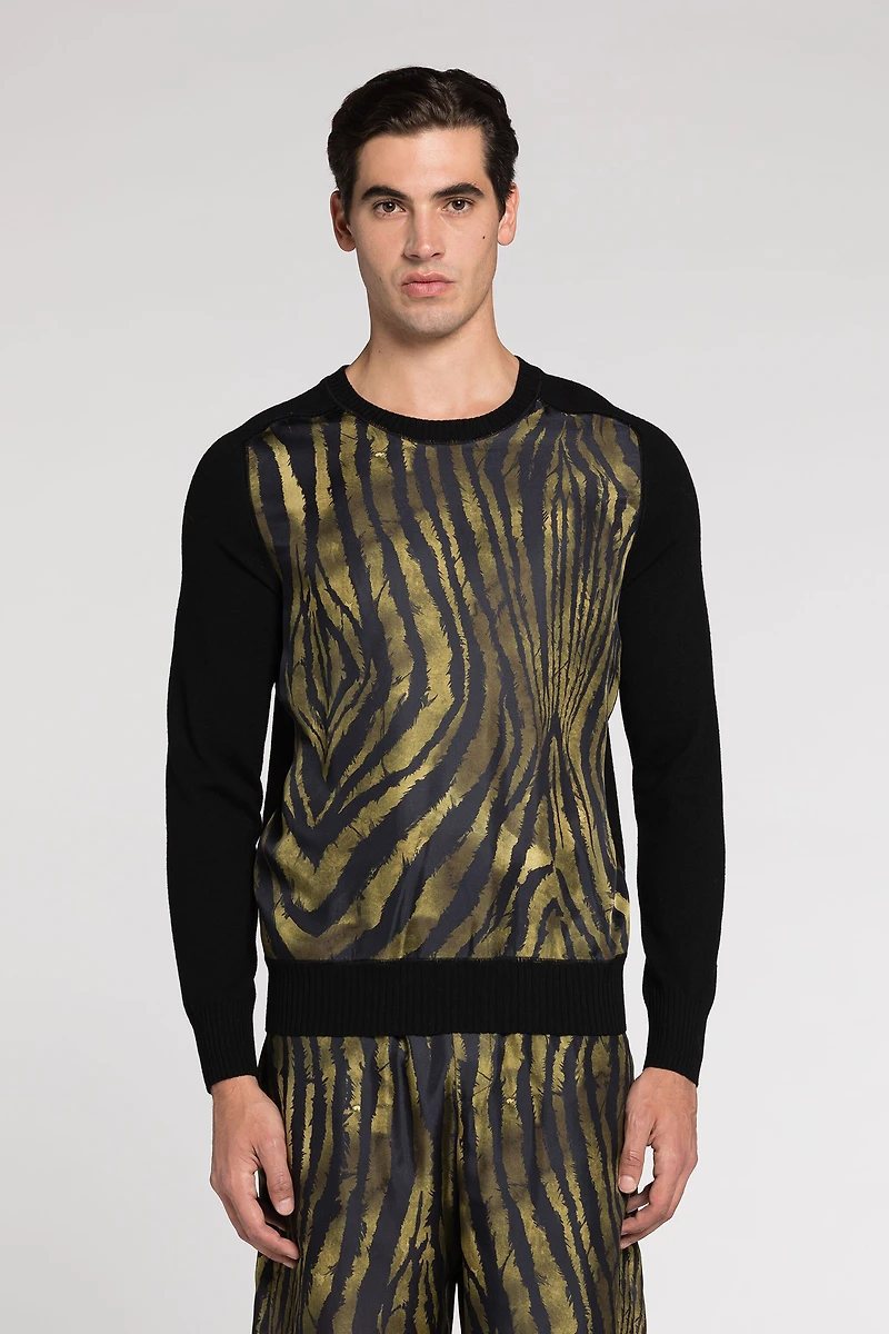 Freedom-Print Panelled Sweater
