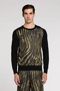 Freedom-Print Panelled Sweater