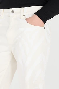 Zebra-Print Five-Pocket Pants