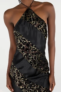 Long See-Through Dress With Leopard Print Pattern
