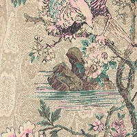 Mini Dress With Oriental Bird Print