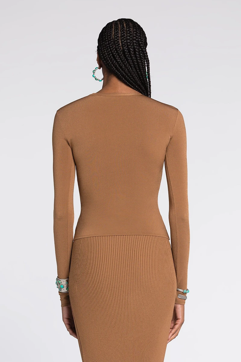 Knit top with cut-out
