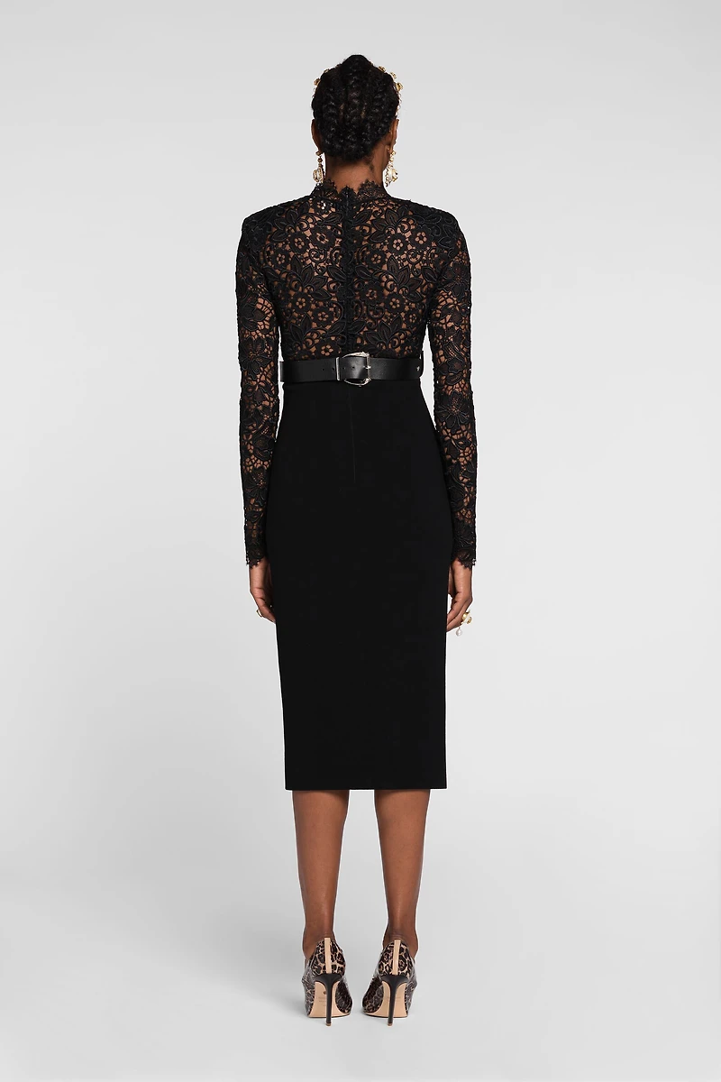 Lace-panel dress