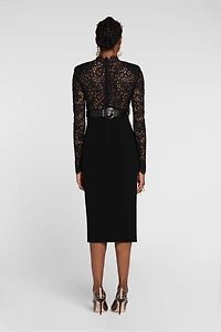 Lace-panel dress