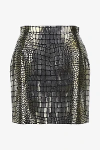 Leather skirt Croco print