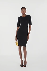 Midi Dress With White Tigress Openwork Detailing