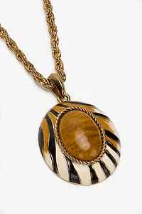 Double Necklace With Ray Of Gold Pendant