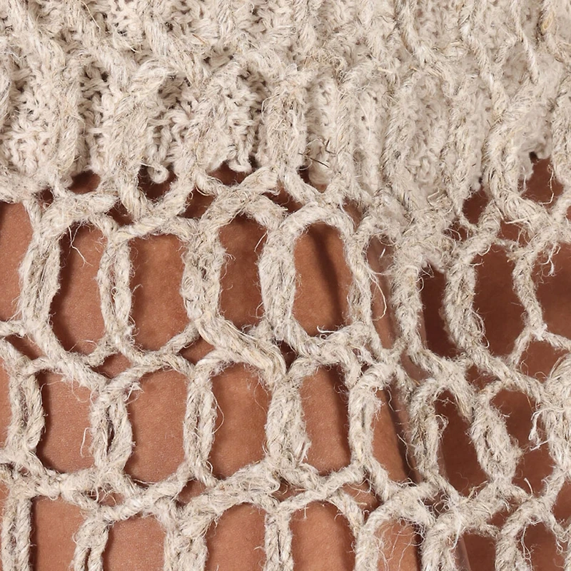 Long Mesh Skirt with Fringes