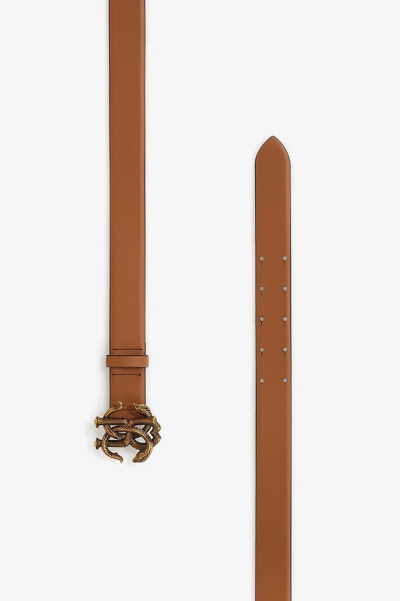 Leather belt with Monogram Mirror Snake