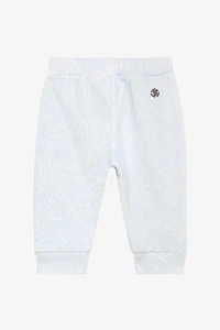 Baby Blue Track Pants with Floral Print