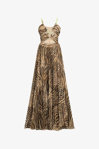 Extra-Long Dress With Tiger Skin Print