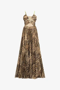 Extra-Long Dress With Tiger Skin Print