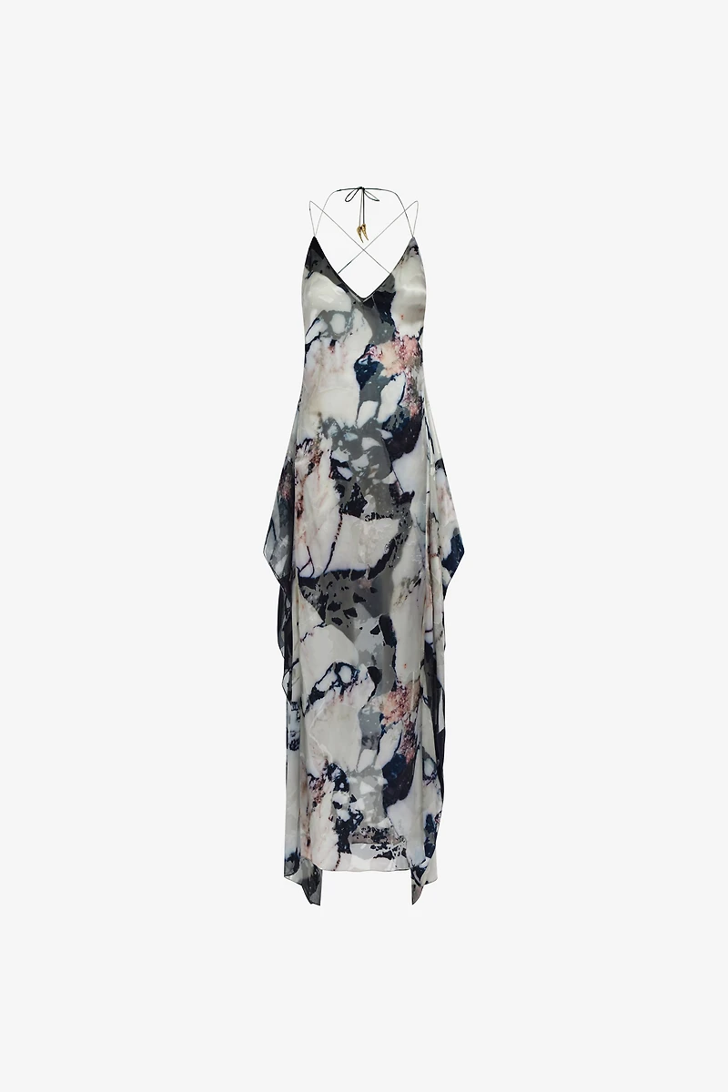 Marble print long Dress