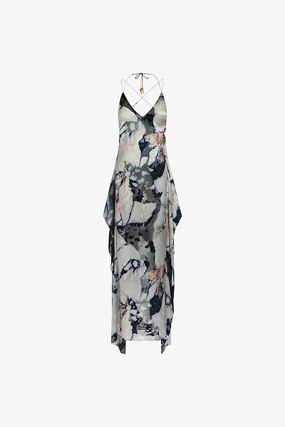 Marble print long Dress