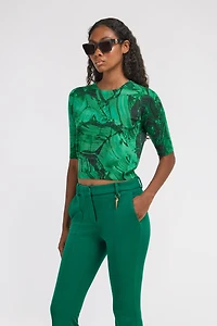 Malachite Print Short sleeve Knit