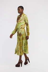 Long dress Plumage print