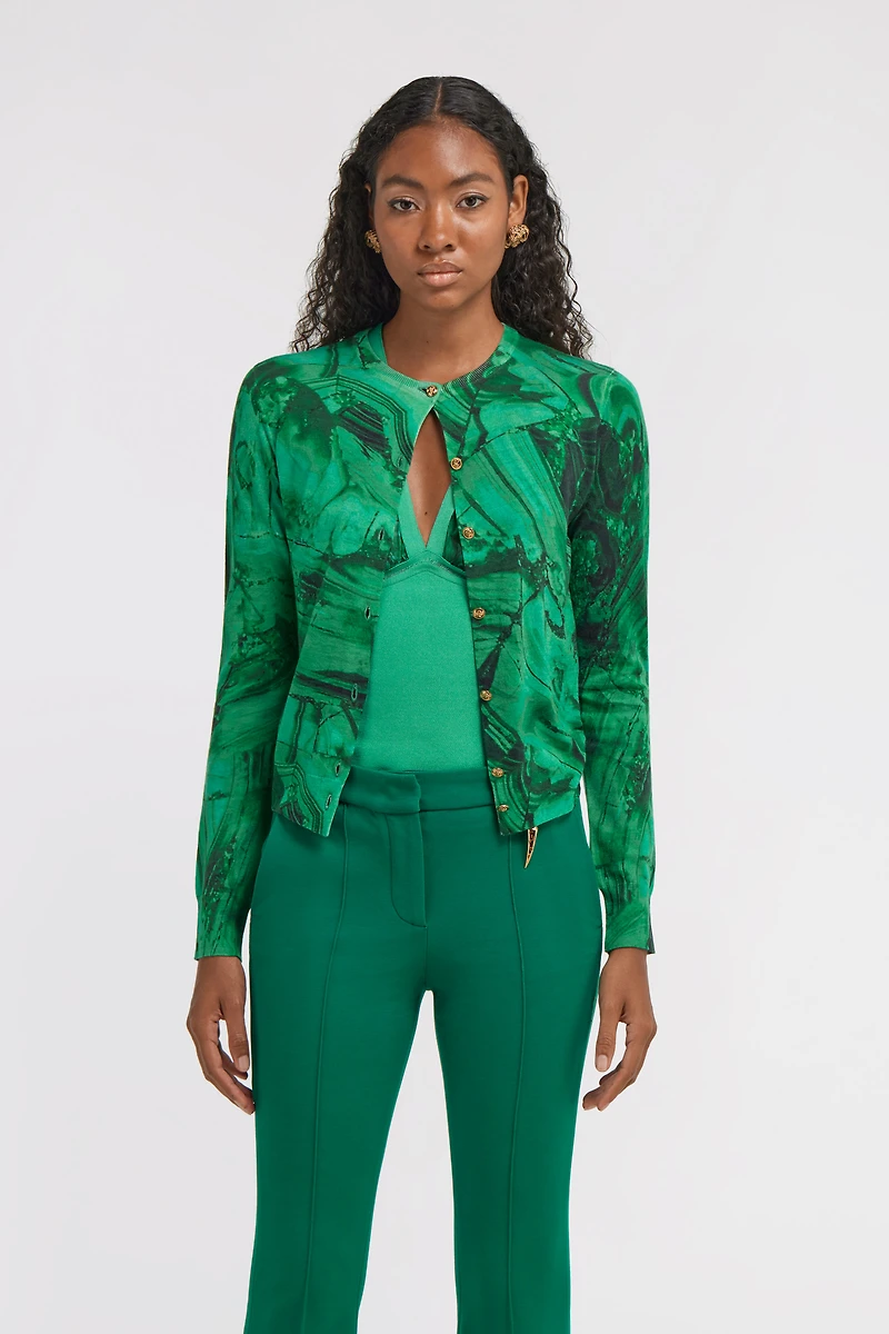 Malachite print cardigan