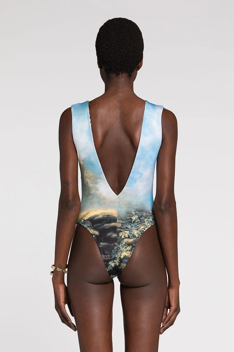 Reversible one-piece swimsuit