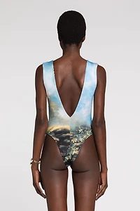 Reversible one-piece swimsuit