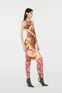 Sheath Dress With Oriental Print