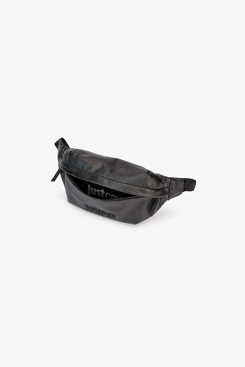 Hammered Effect Belt Bag With Logo