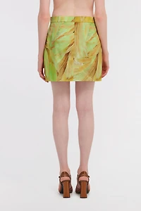 Plumage Print Mini Skirt
