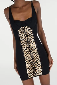 Mini Dress With Jaguar Skin Pattern