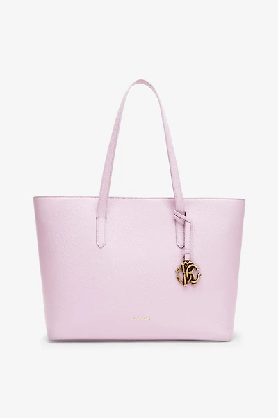 Leather shopper tote with RC charm