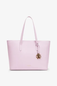 Leather shopper tote with RC charm