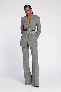 Houndstooth Single-Breasted Blazer